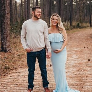 Blue maternity gown